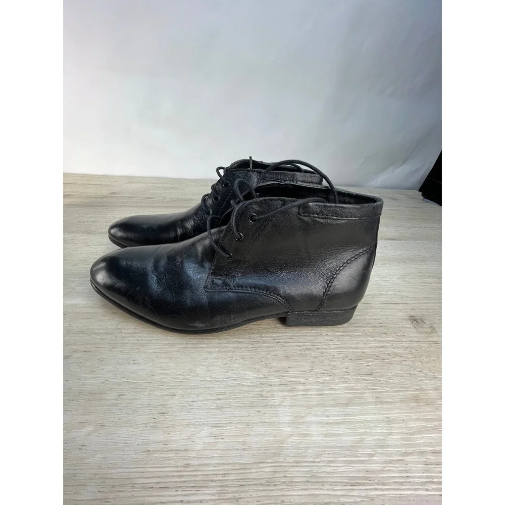 ASOS Mens Black Leather Chukka‎ Boots Lace Up Ankle Boots Size 5